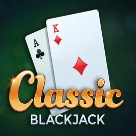 Classic Blackjack slot logo by Red Tiger Gaming at Slimking Casino